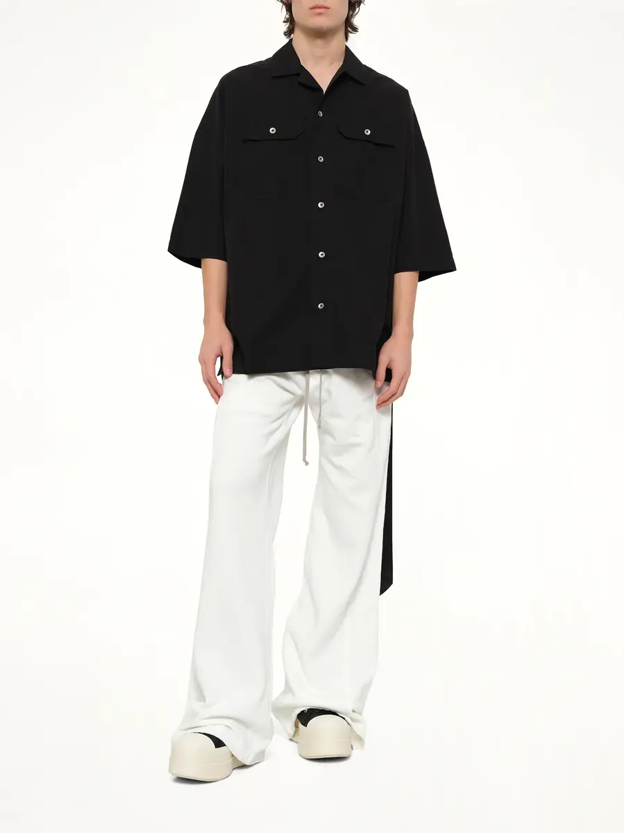 RICK OWENS DRKSHDW Wide Pusher Pants in Milk Wash | Thumbnail 4 RICK OWENS DRKSHDW Wide Pusher Pants in Milk Wash | Thumbnail 4
