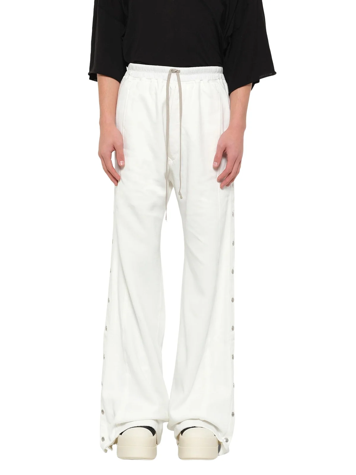 RICK OWENS DRKSHDW Wide Pusher Pants in Milk Wash