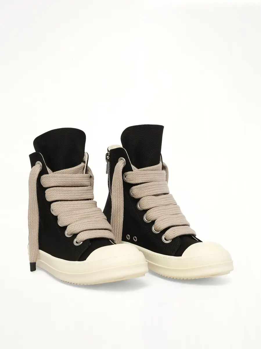 RICK OWENS DRKSHDW Jumbolace Sneaks in Black/milk | Thumbnail 2