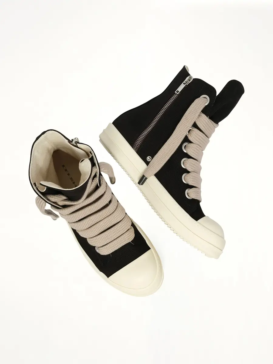 RICK OWENS DRKSHDW Jumbolace Sneaks in Black/milk | Thumbnail 4