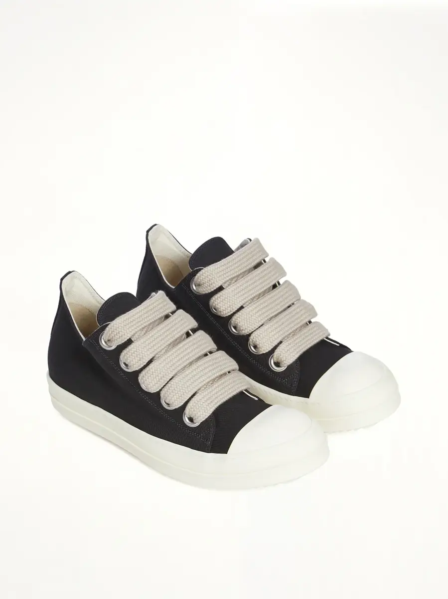 RICK OWENS DRKSHDW Jumbolace Low Sneaks in Black/milk | Thumbnail 2