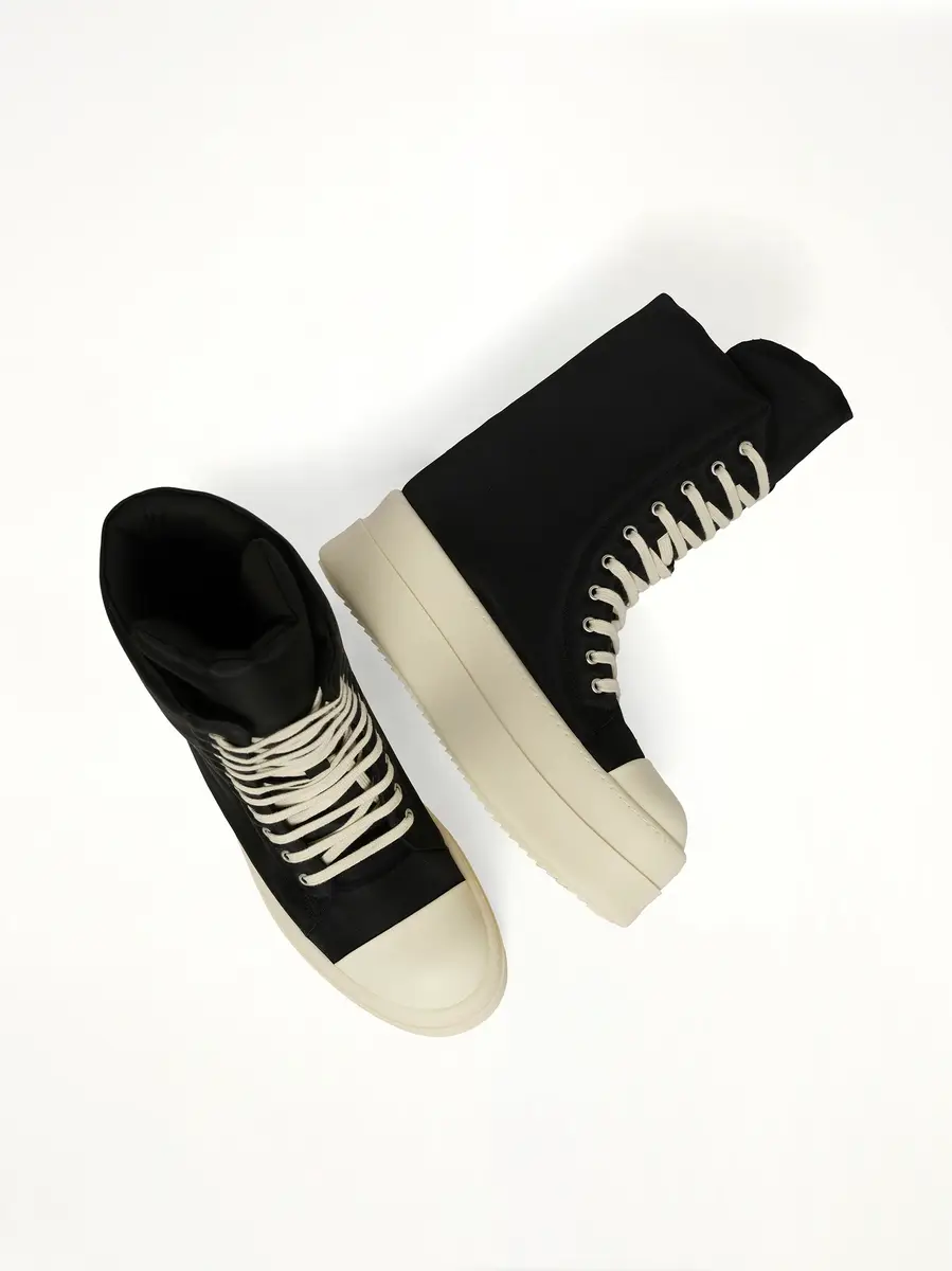RICK OWENS DRKSHDW Mega Bumper Jumbo Sneaks in Black/milk | Thumbnail 4 RICK OWENS DRKSHDW Mega Bumper Jumbo Sneaks in Black/milk | Thumbnail 4