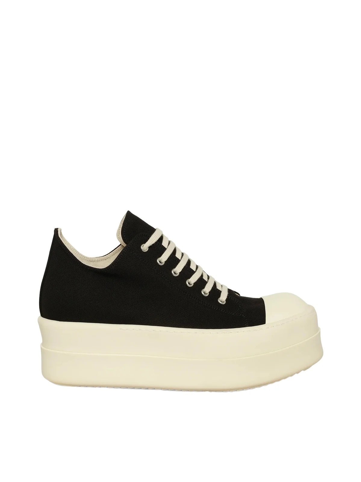 RICK OWENS DRKSHDW Mega Bumper Low Sneaks in Black/milk