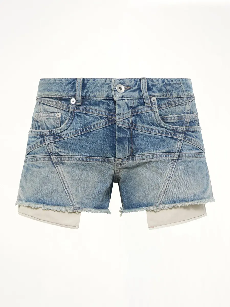 RICK OWENS DRKSHDW Lana Cut Offs in Washed Indigo | Thumbnail 2 RICK OWENS DRKSHDW Lana Cut Offs in Washed Indigo | Thumbnail 2