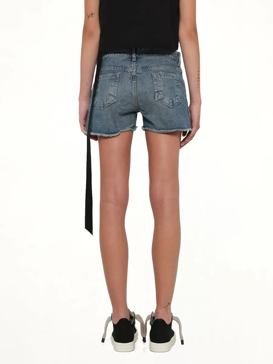 RICK OWENS DRKSHDW Lana Cut Offs in Washed Indigo | Thumbnail 5 RICK OWENS DRKSHDW Lana Cut Offs in Washed Indigo | Thumbnail 5