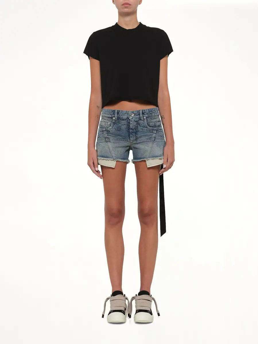 RICK OWENS DRKSHDW Lana Cut Offs in Washed Indigo | Thumbnail 7 RICK OWENS DRKSHDW Lana Cut Offs in Washed Indigo | Thumbnail 7