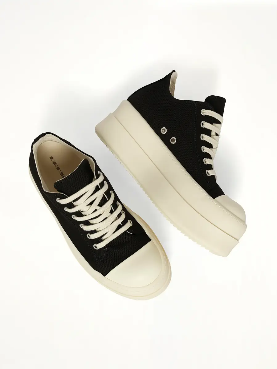 RICK OWENS DRKSHDW Mega Bumper Low Sneaks in Black/milk | Thumbnail 4 RICK OWENS DRKSHDW Mega Bumper Low Sneaks in Black/milk | Thumbnail 4