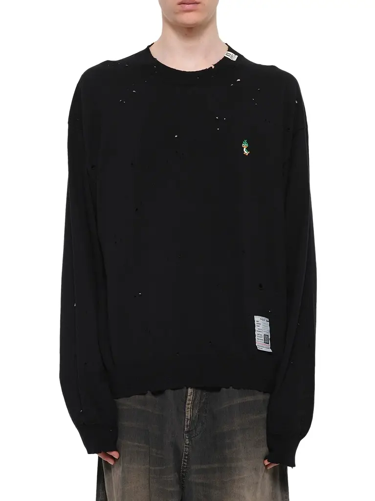 Distressed Knit Pullover