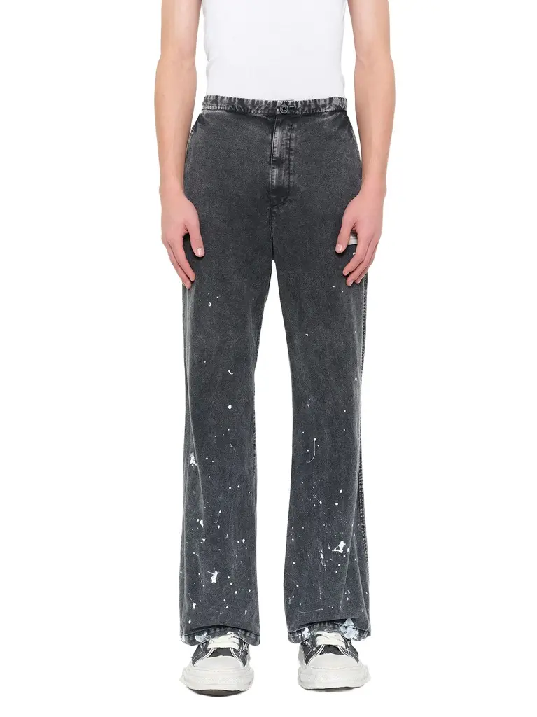 Distressed Cotton Linen Trousers