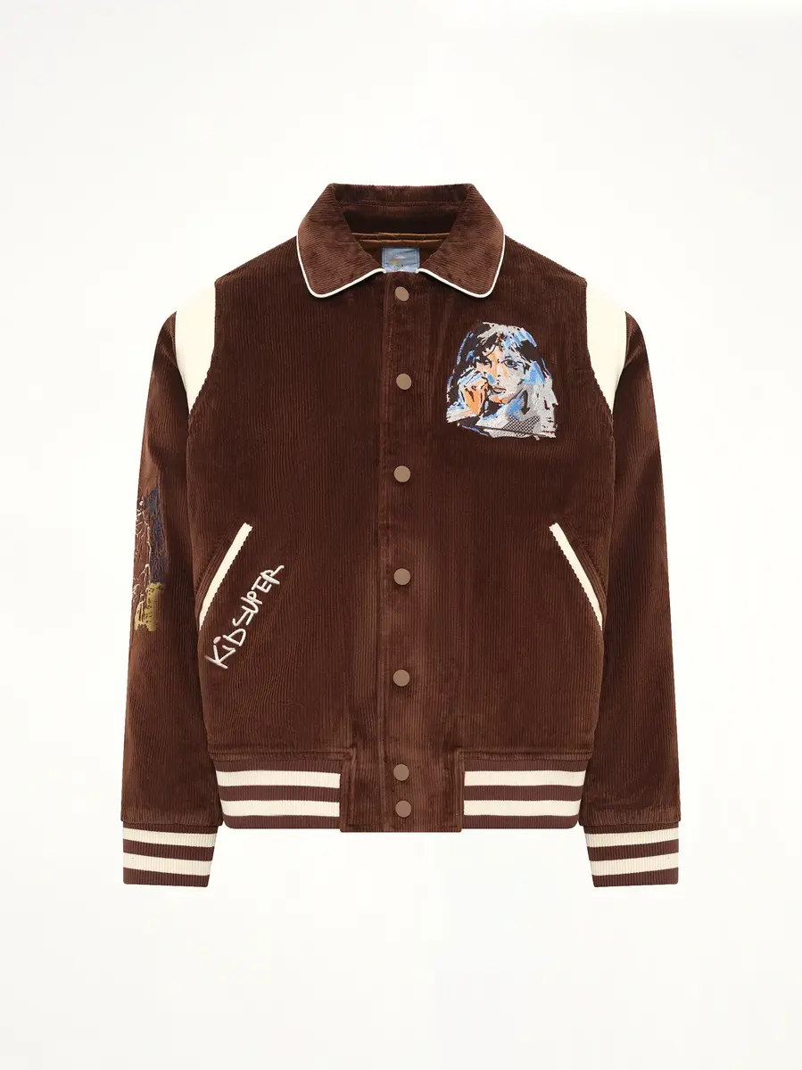 KidSuper Washed Corduroy Embroidered Faces Jacket | Thumbnail 2