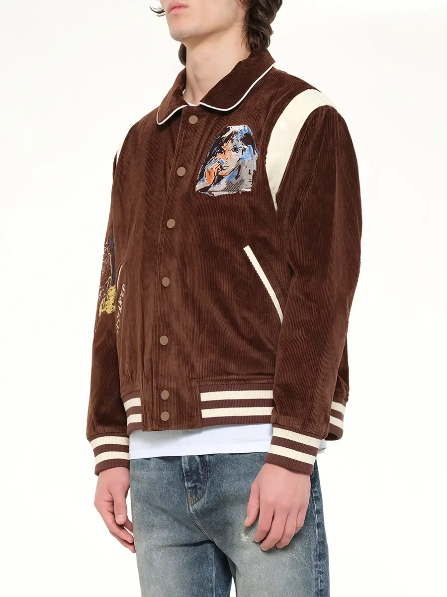KidSuper Washed Corduroy Embroidered Faces Jacket | Thumbnail 3