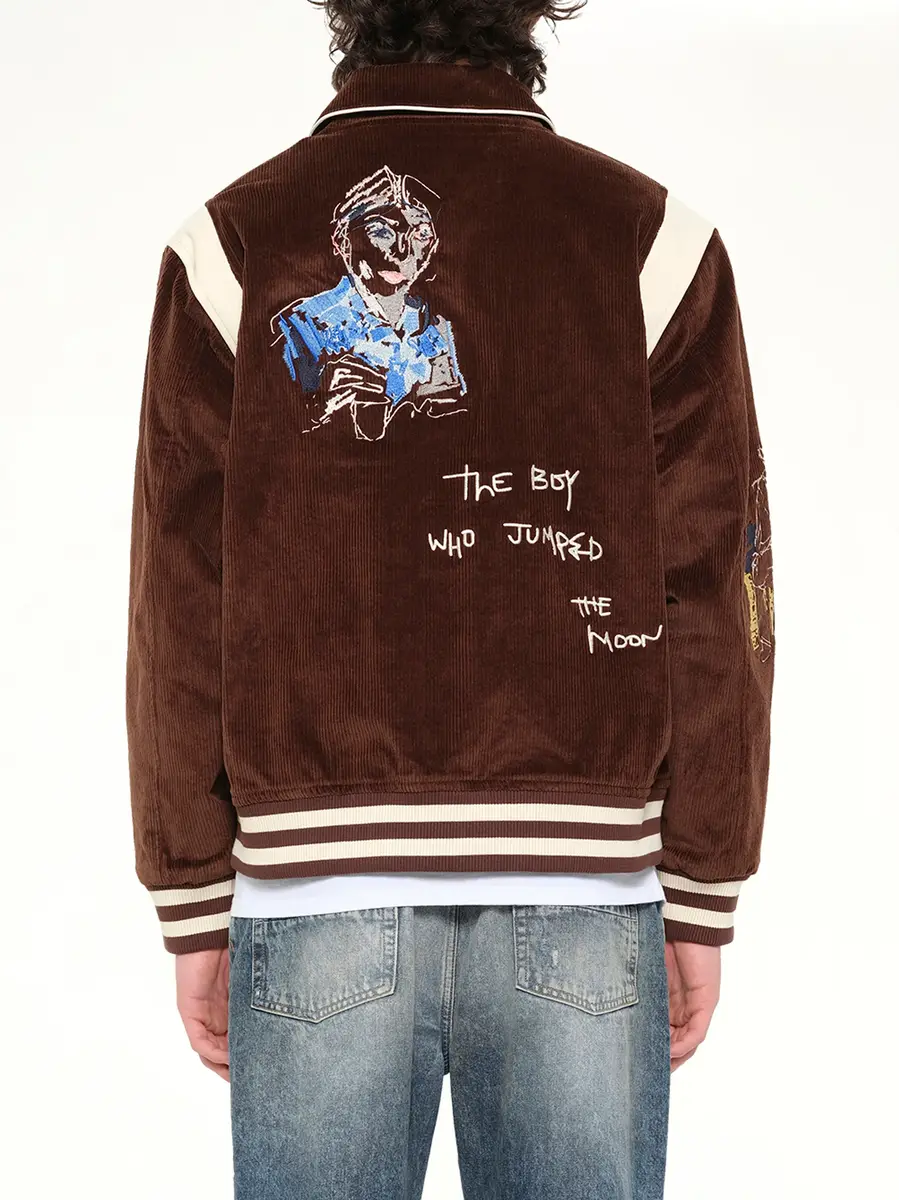 KidSuper Washed Corduroy Embroidered Faces Jacket | Thumbnail 5