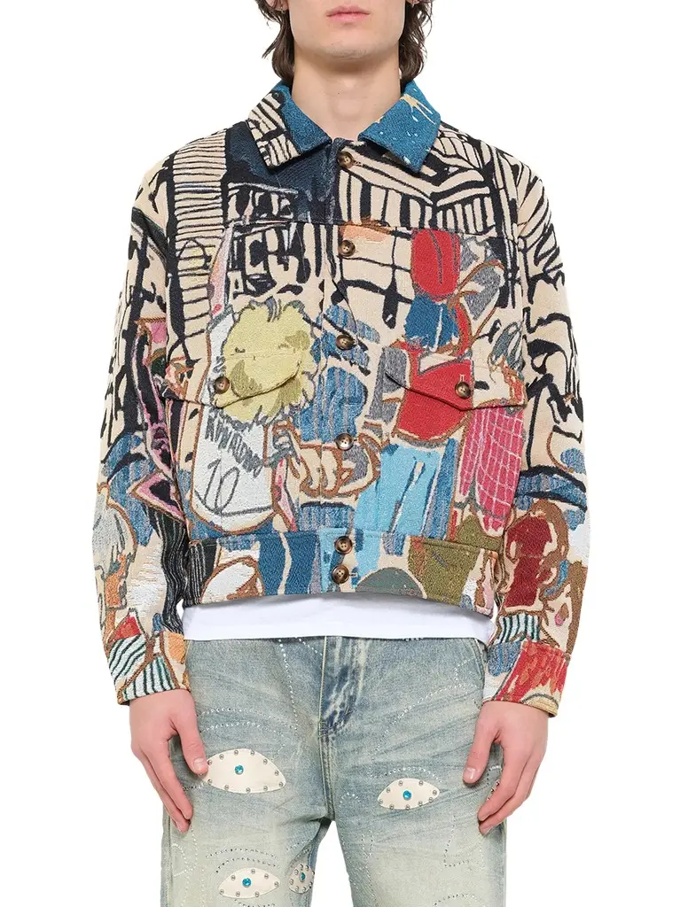 KidSuper Jaquarded Pocket Detail Jacket in Multicolour