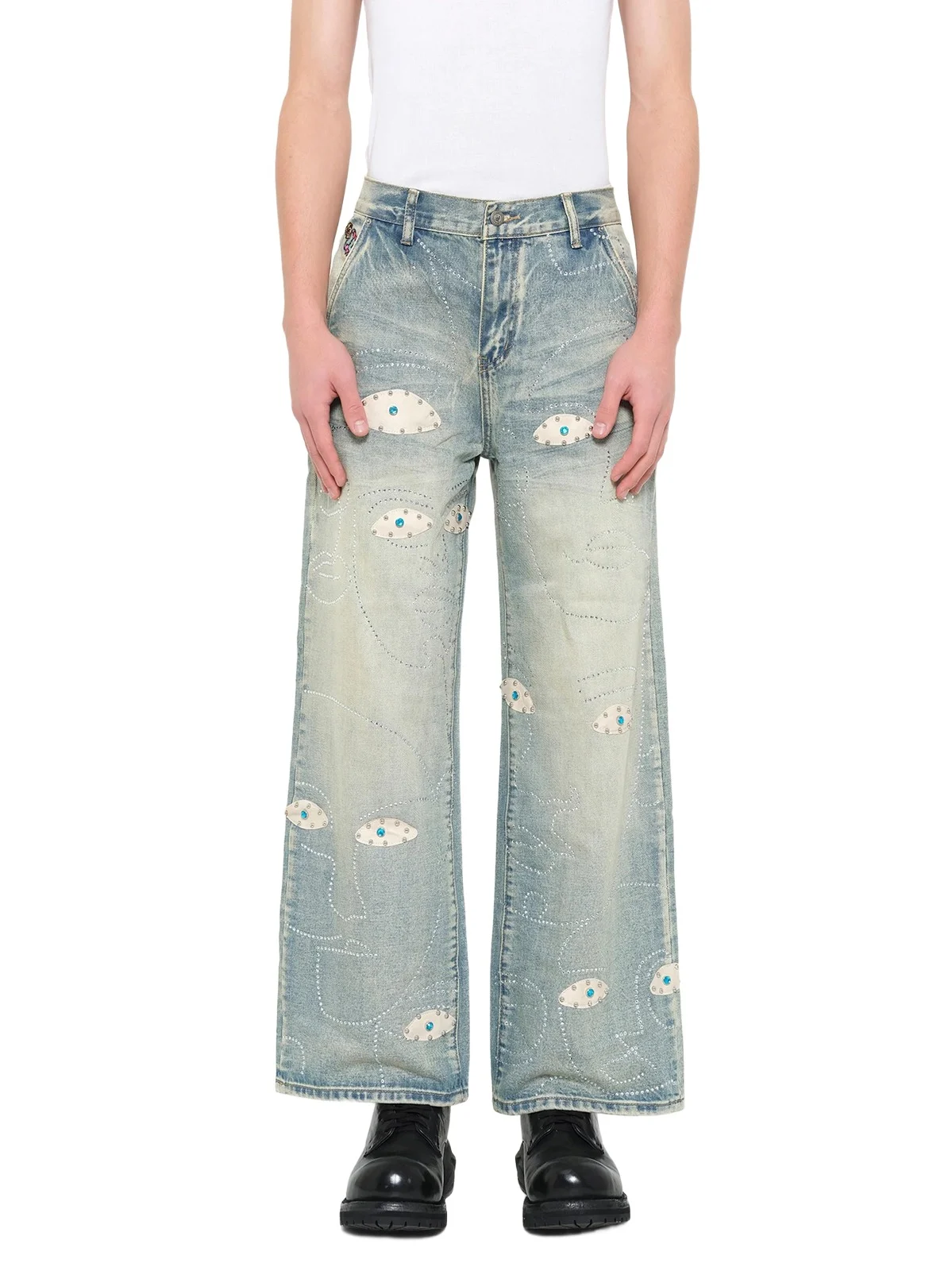 KidSuper Studded Face Jeans