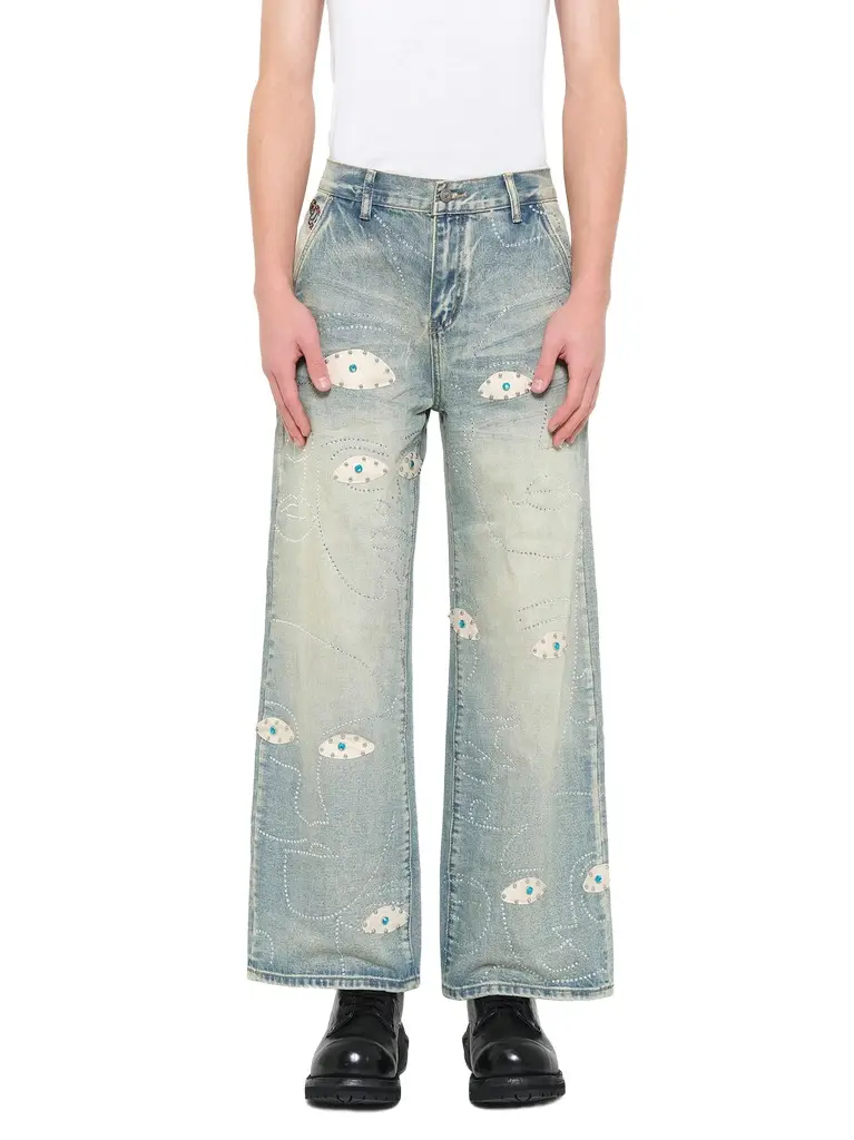 Studded Face Jeans