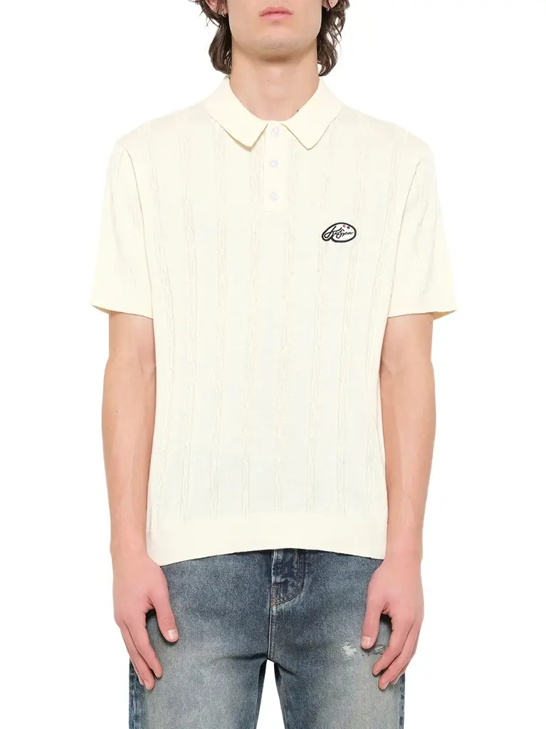 Painters Logo Knit Polo in Cream Painters Logo Knit Polo in Cream