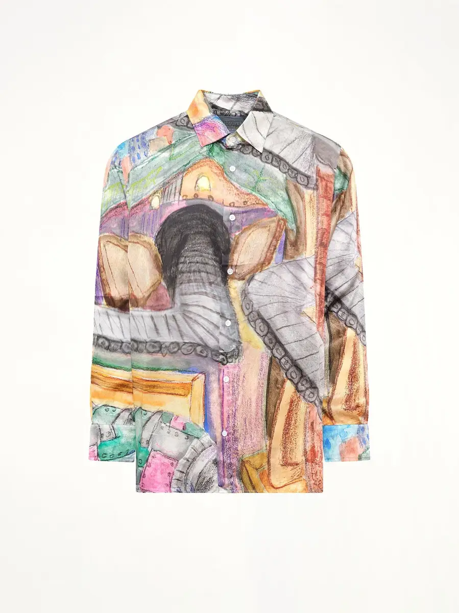 KidSuper Book Page Silk Shirt in Multicolour | Thumbnail 2 KidSuper Book Page Silk Shirt in Multicolour | Thumbnail 2