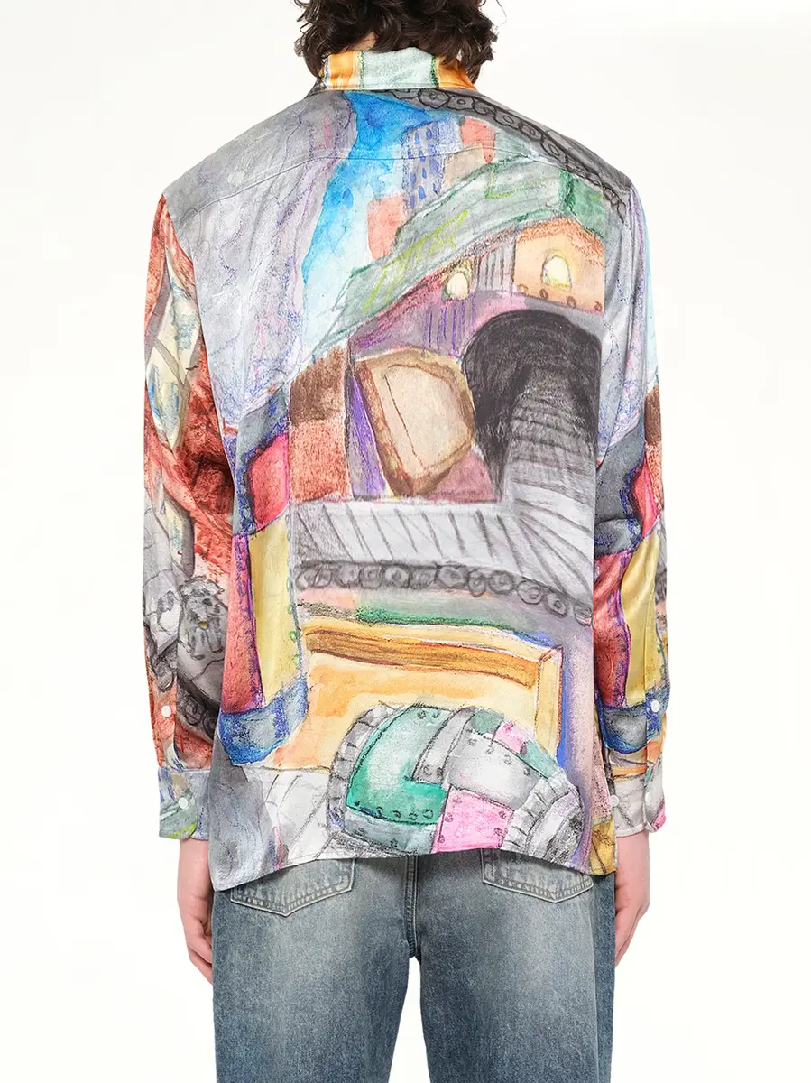 KidSuper Book Page Silk Shirt in Multicolour | Thumbnail 5 KidSuper Book Page Silk Shirt in Multicolour | Thumbnail 5