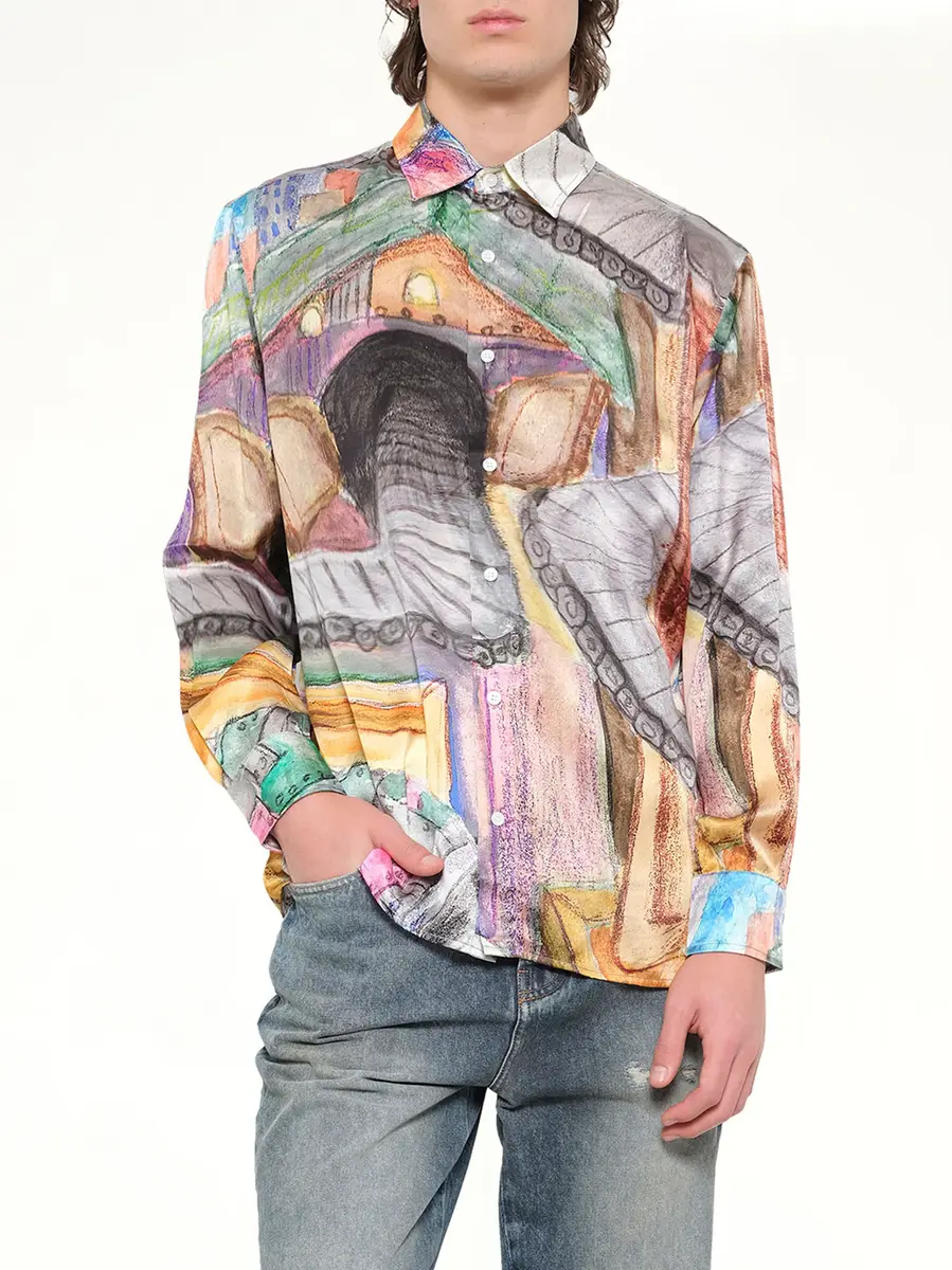 KidSuper Book Page Silk Shirt in Multicolour | Thumbnail 6 KidSuper Book Page Silk Shirt in Multicolour | Thumbnail 6