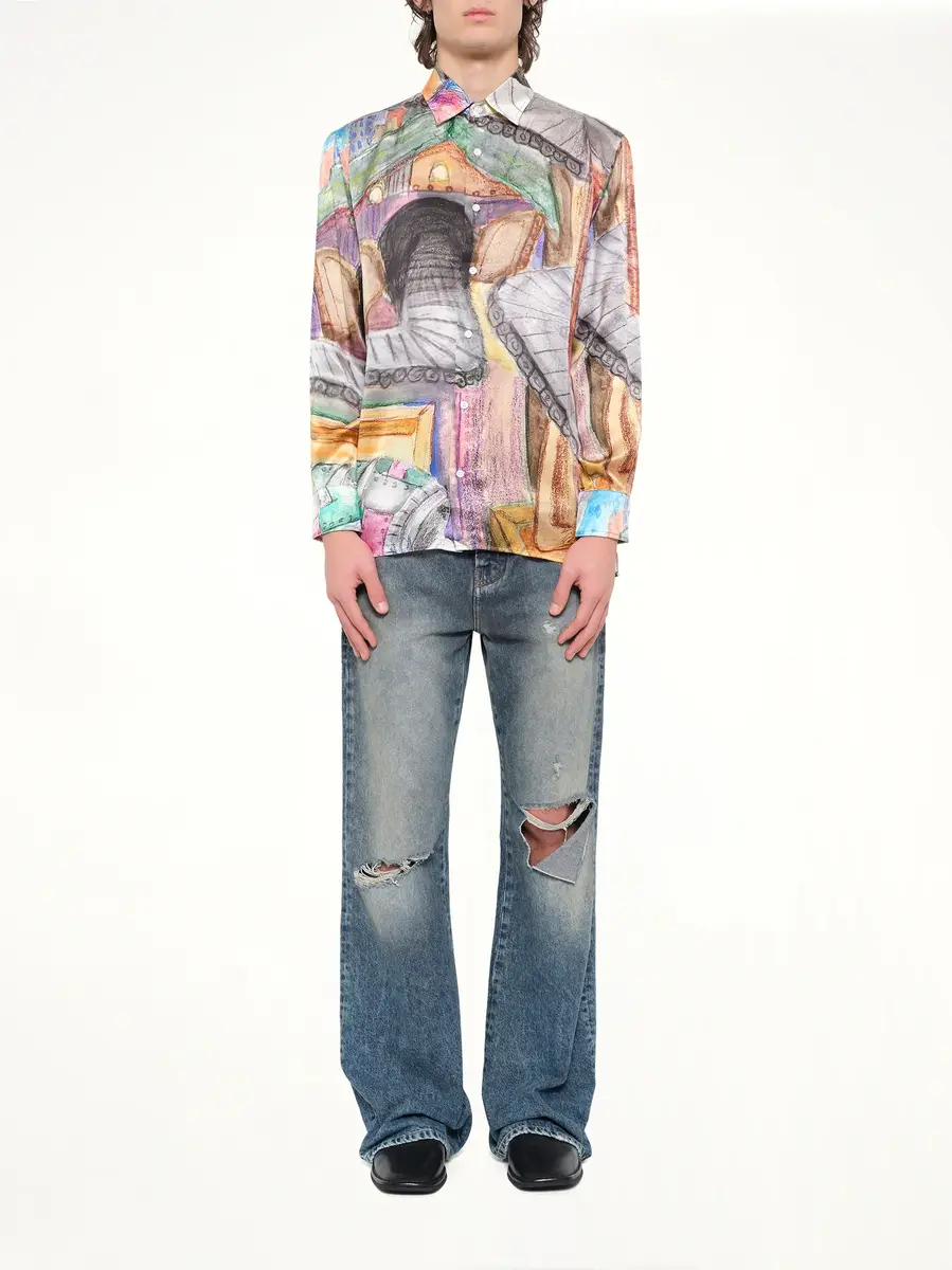 KidSuper Book Page Silk Shirt in Multicolour | Thumbnail 7 KidSuper Book Page Silk Shirt in Multicolour | Thumbnail 7