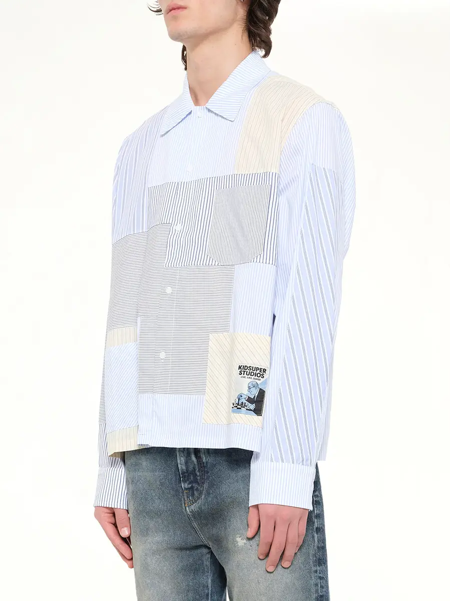 KidSuper Patchwork Overshirt in Multicolour | Thumbnail 3