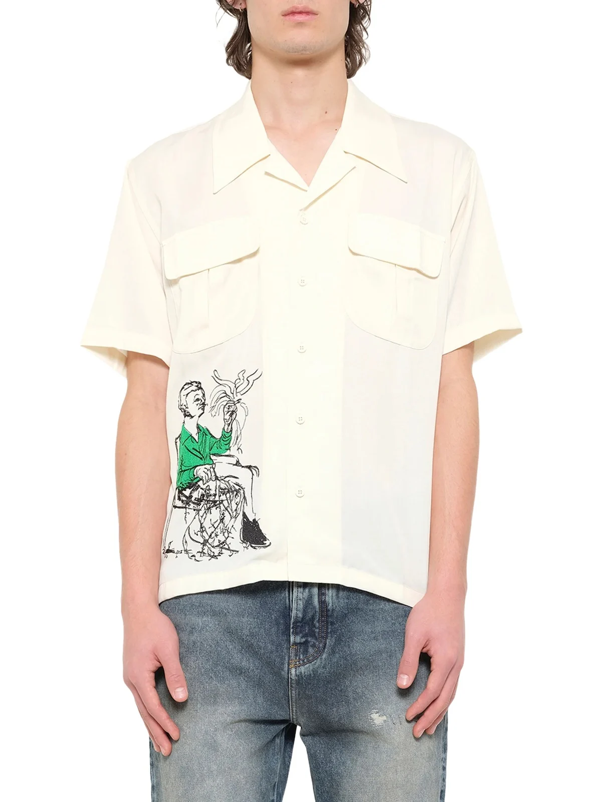 KidSuper Tecnacolor Dreams Lycra Shirt in Cream