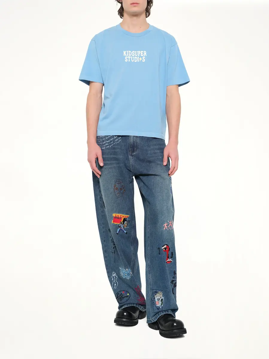 KidSuper The Boy Who Jumped Moon T-shirt in Light Blue | Thumbnail 4 KidSuper The Boy Who Jumped Moon T-shirt in Light Blue | Thumbnail 4