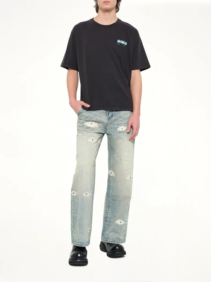 KidSuper KS Chrome T-shirt in Washed Black | Thumbnail 4