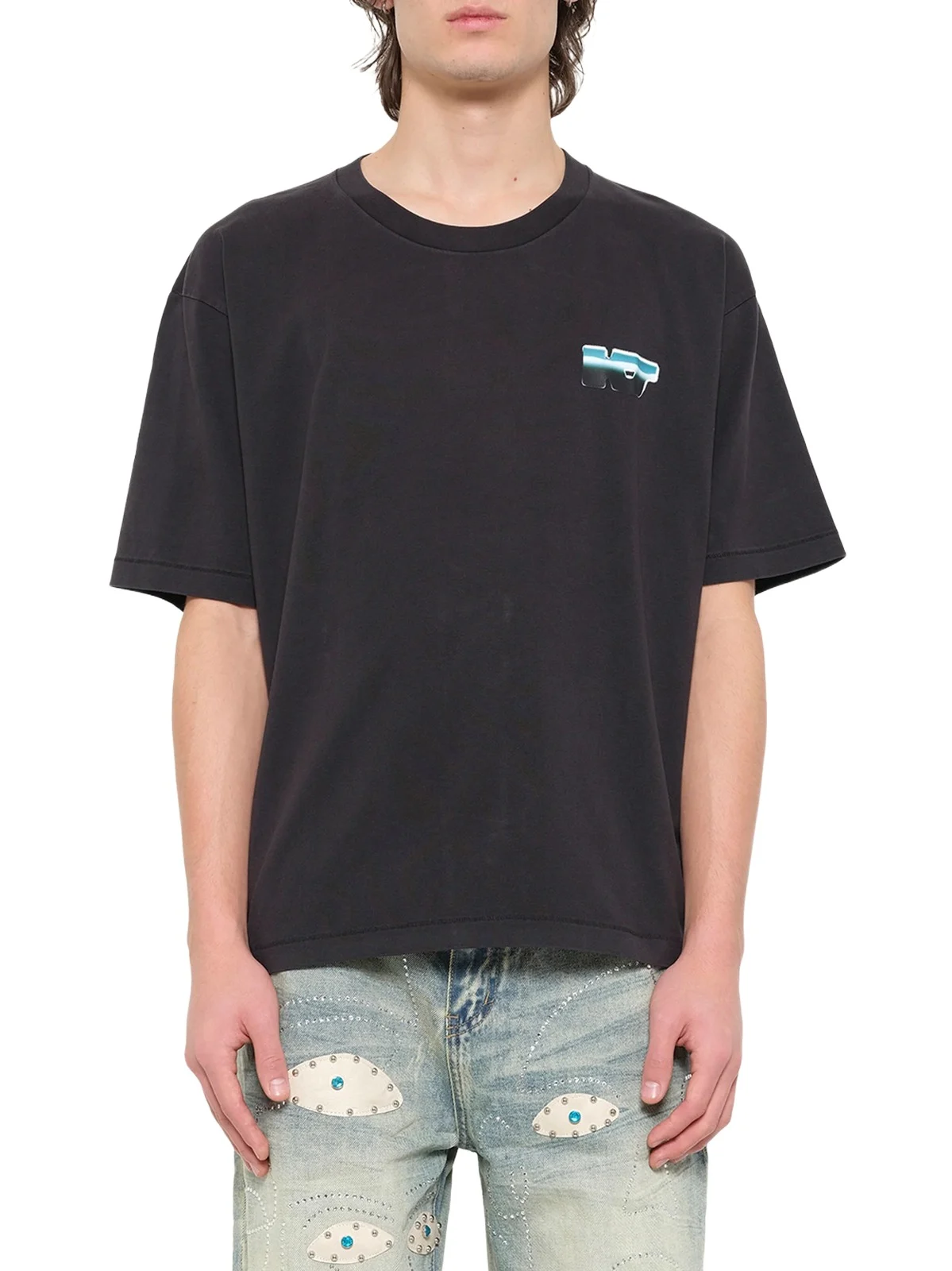 KidSuper KS Chrome T-shirt in Washed Black