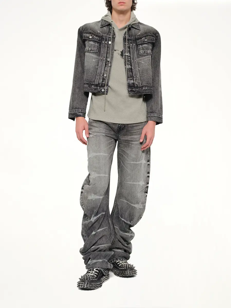 THUG CLUB TC Spine Laser Denim Jacket | Thumbnail 4 THUG CLUB TC Spine Laser Denim Jacket | Thumbnail 4
