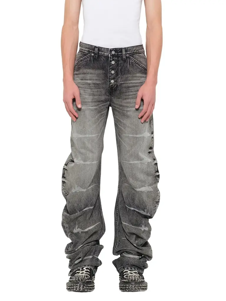 THUG CLUB TC Laser Washed Parkour Denim Pants