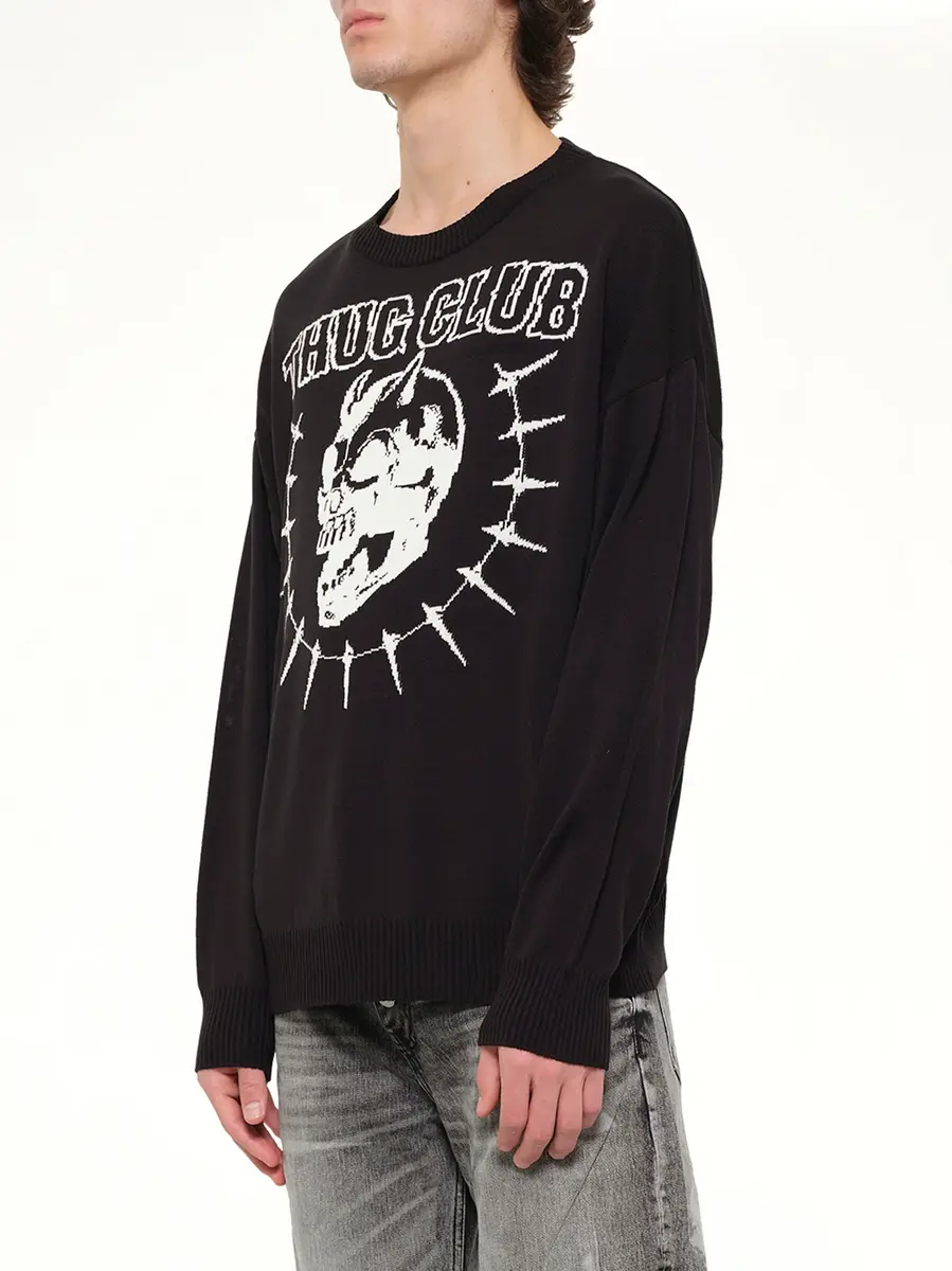 THUG CLUB TC Riding Skull Knit Sweater | Thumbnail 3 THUG CLUB TC Riding Skull Knit Sweater | Thumbnail 3