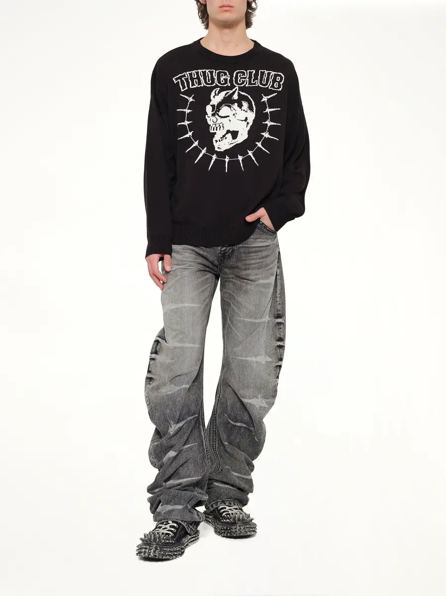 THUG CLUB TC Riding Skull Knit Sweater | Thumbnail 4 THUG CLUB TC Riding Skull Knit Sweater | Thumbnail 4