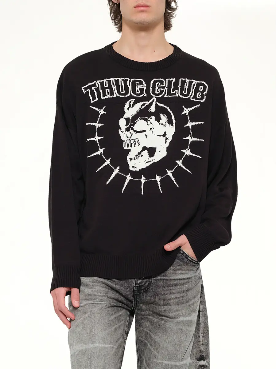 THUG CLUB TC Riding Skull Knit Sweater | Thumbnail 6 THUG CLUB TC Riding Skull Knit Sweater | Thumbnail 6