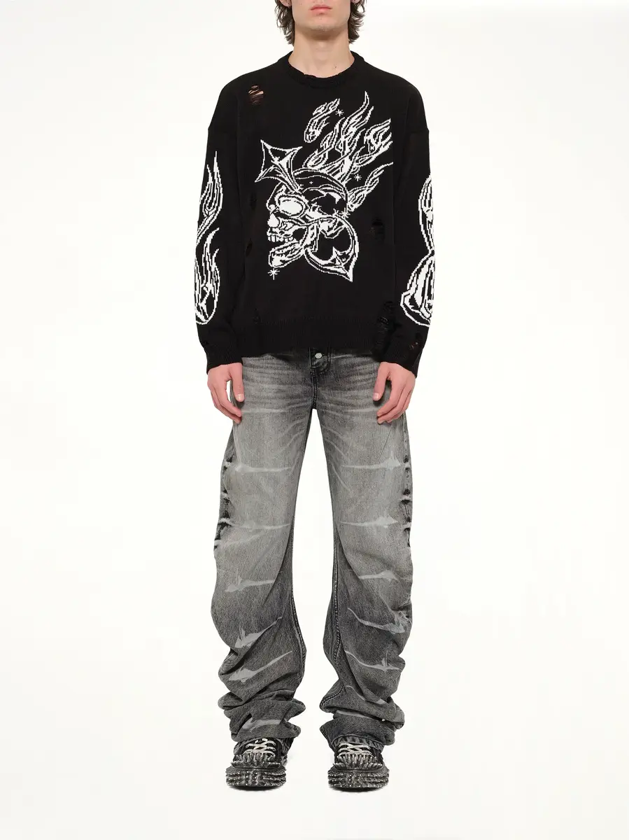THUG CLUB TC Chrome Skull Knit Sweater | Thumbnail 7 THUG CLUB TC Chrome Skull Knit Sweater | Thumbnail 7