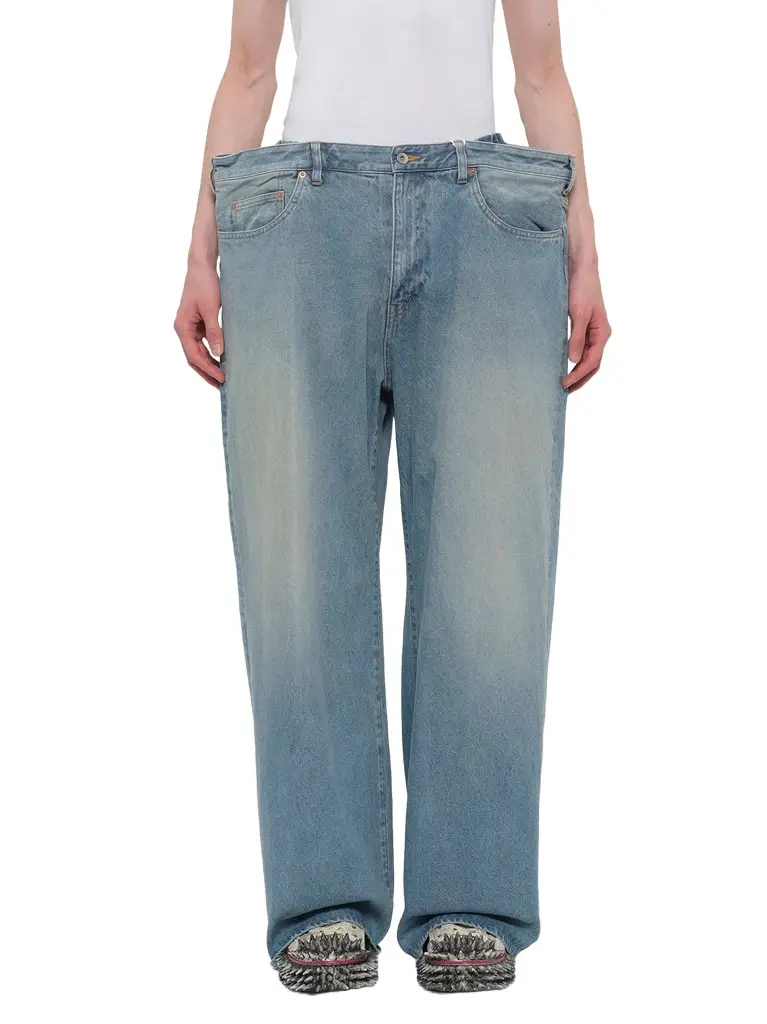 DOUBLET Floating Waist Denim Pants in Indigo