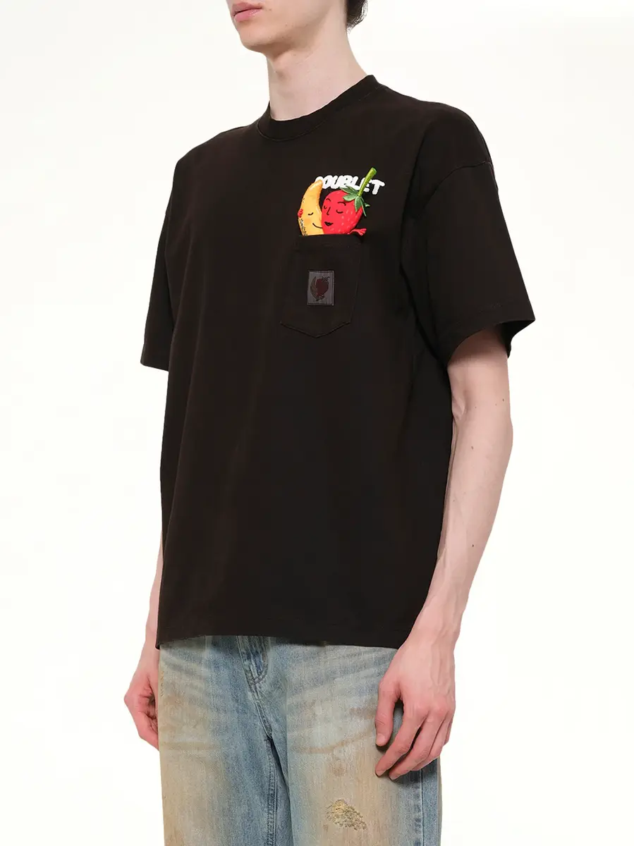 DOUBLET Mud-dyed T-shirt With Shfu in Mud | Thumbnail 3 DOUBLET Mud-dyed T-shirt With Shfu in Mud | Thumbnail 3