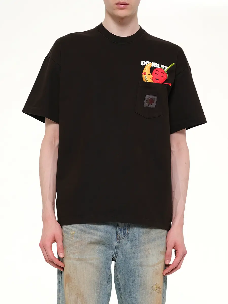 DOUBLET Mud-dyed T-shirt With Shfu in Mud | Thumbnail 6 DOUBLET Mud-dyed T-shirt With Shfu in Mud | Thumbnail 6
