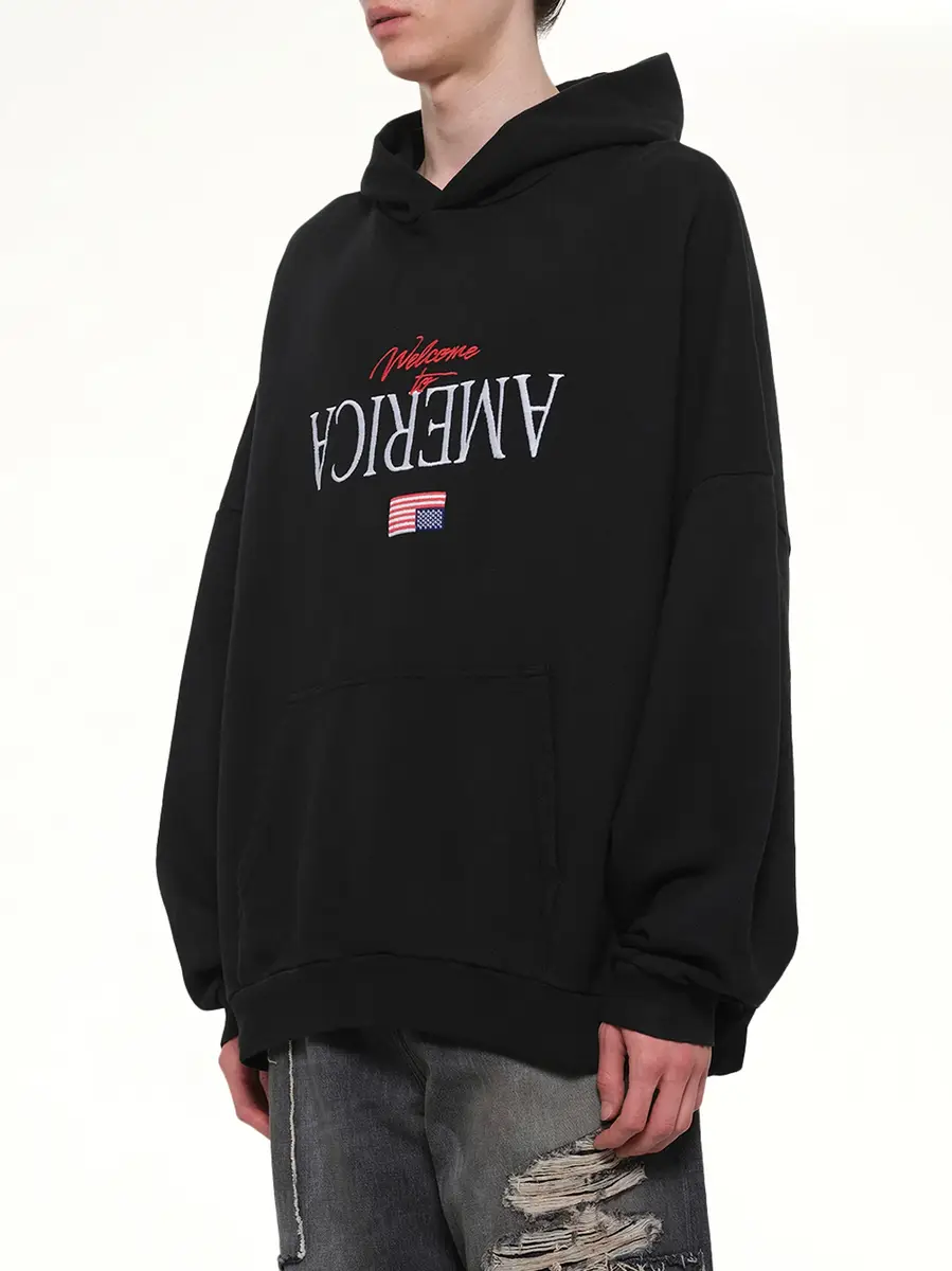 Willy Chavarria Welcome To America Hooligan Hoodie | Thumbnail 3 Willy Chavarria Welcome To America Hooligan Hoodie | Thumbnail 3