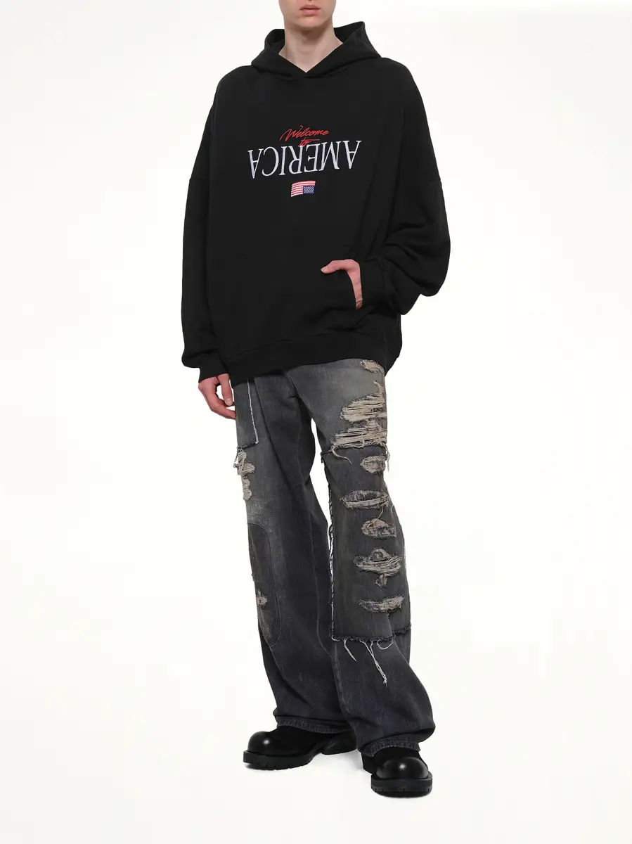 Willy Chavarria Welcome To America Hooligan Hoodie | Thumbnail 4 Willy Chavarria Welcome To America Hooligan Hoodie | Thumbnail 4