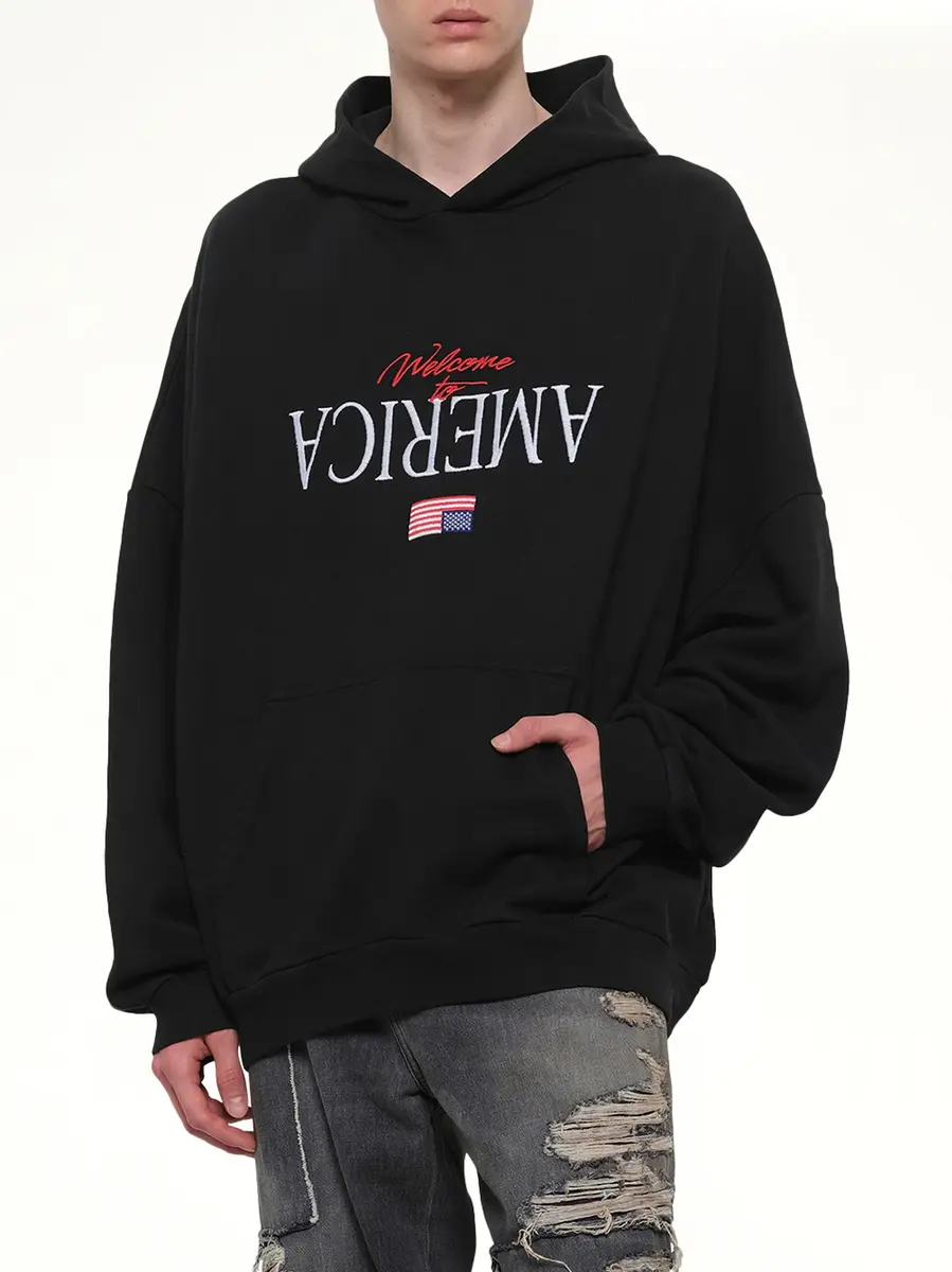 Willy Chavarria Welcome To America Hooligan Hoodie | Thumbnail 6 Willy Chavarria Welcome To America Hooligan Hoodie | Thumbnail 6