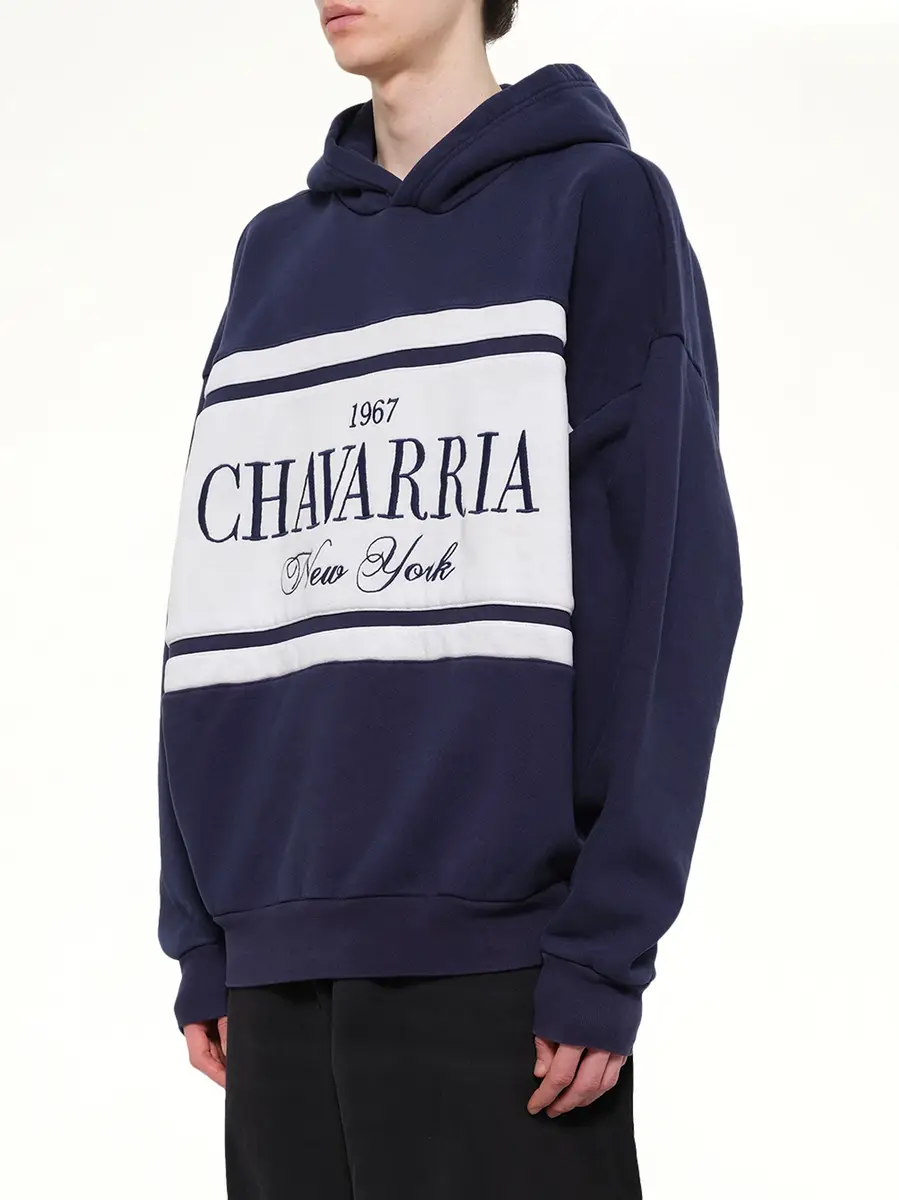 Willy Chavarria Chavarria Stripe Gilroy Hoodie in Peacoat | Thumbnail 3 Willy Chavarria Chavarria Stripe Gilroy Hoodie in Peacoat | Thumbnail 3