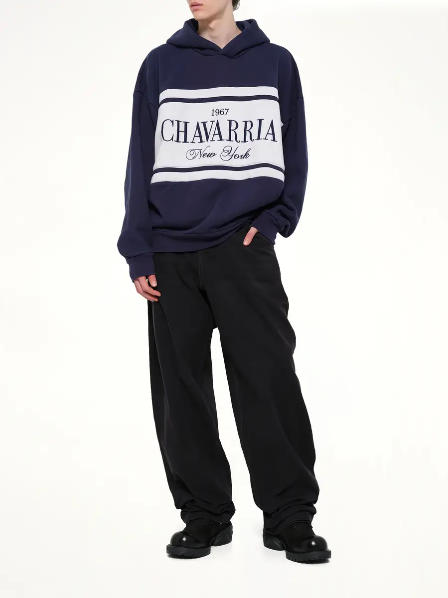 Willy Chavarria Chavarria Stripe Gilroy Hoodie in Peacoat | Thumbnail 4 Willy Chavarria Chavarria Stripe Gilroy Hoodie in Peacoat | Thumbnail 4