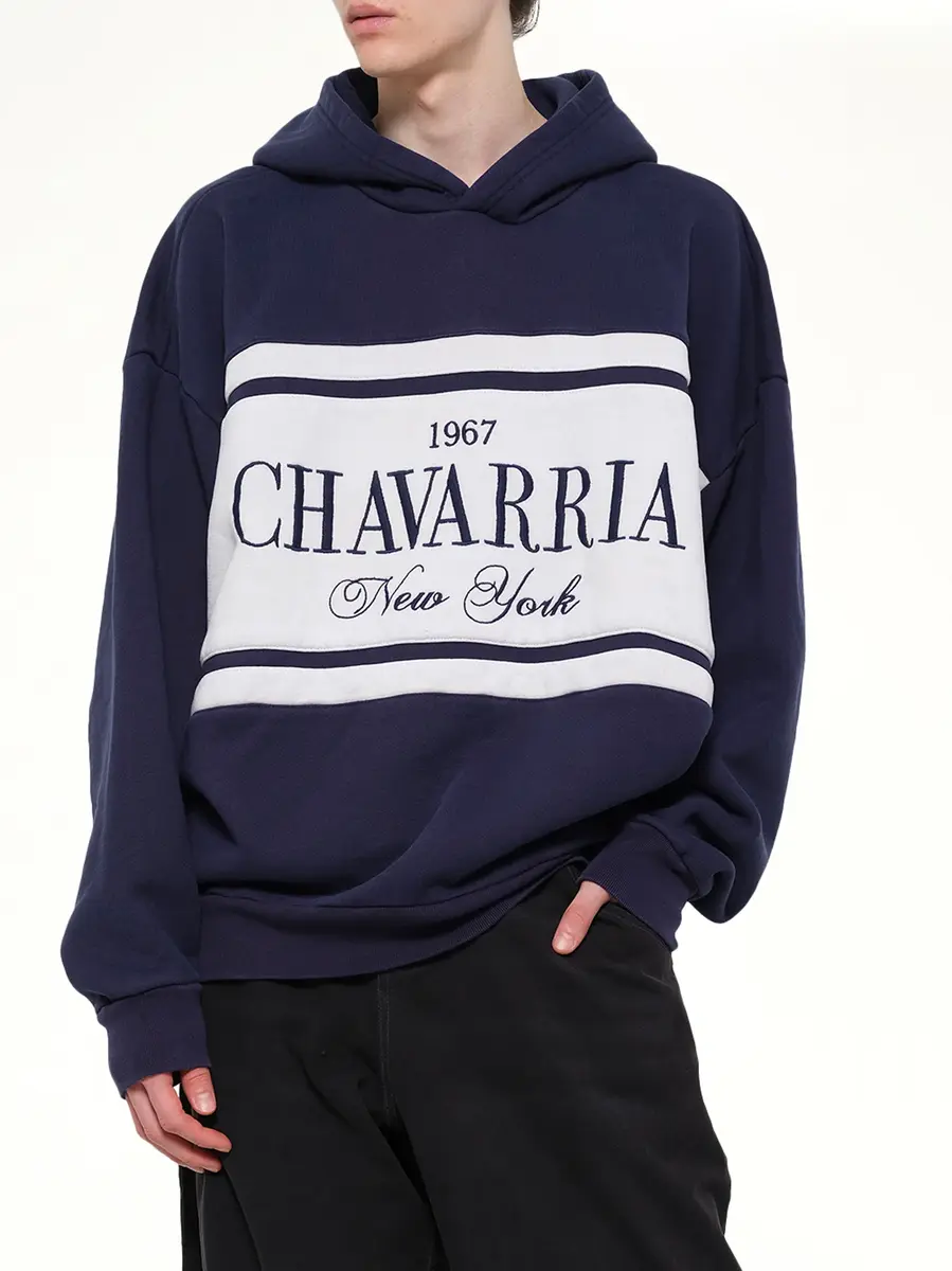 Willy Chavarria Chavarria Stripe Gilroy Hoodie in Peacoat | Thumbnail 6 Willy Chavarria Chavarria Stripe Gilroy Hoodie in Peacoat | Thumbnail 6