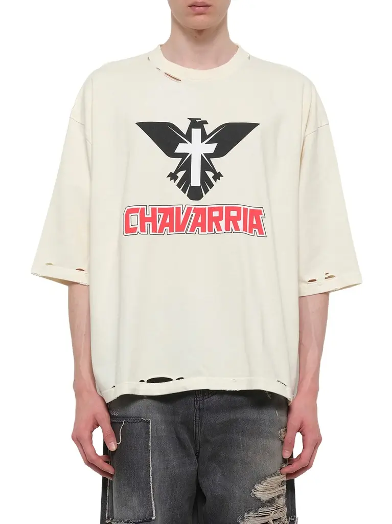 Willy Chavarria Tecate Buffalo T-shirt in Masa