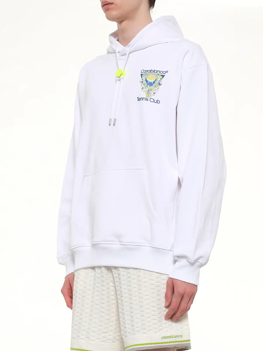 Casablanca Tennis Club Icon Hoodie in Off White | Thumbnail 3