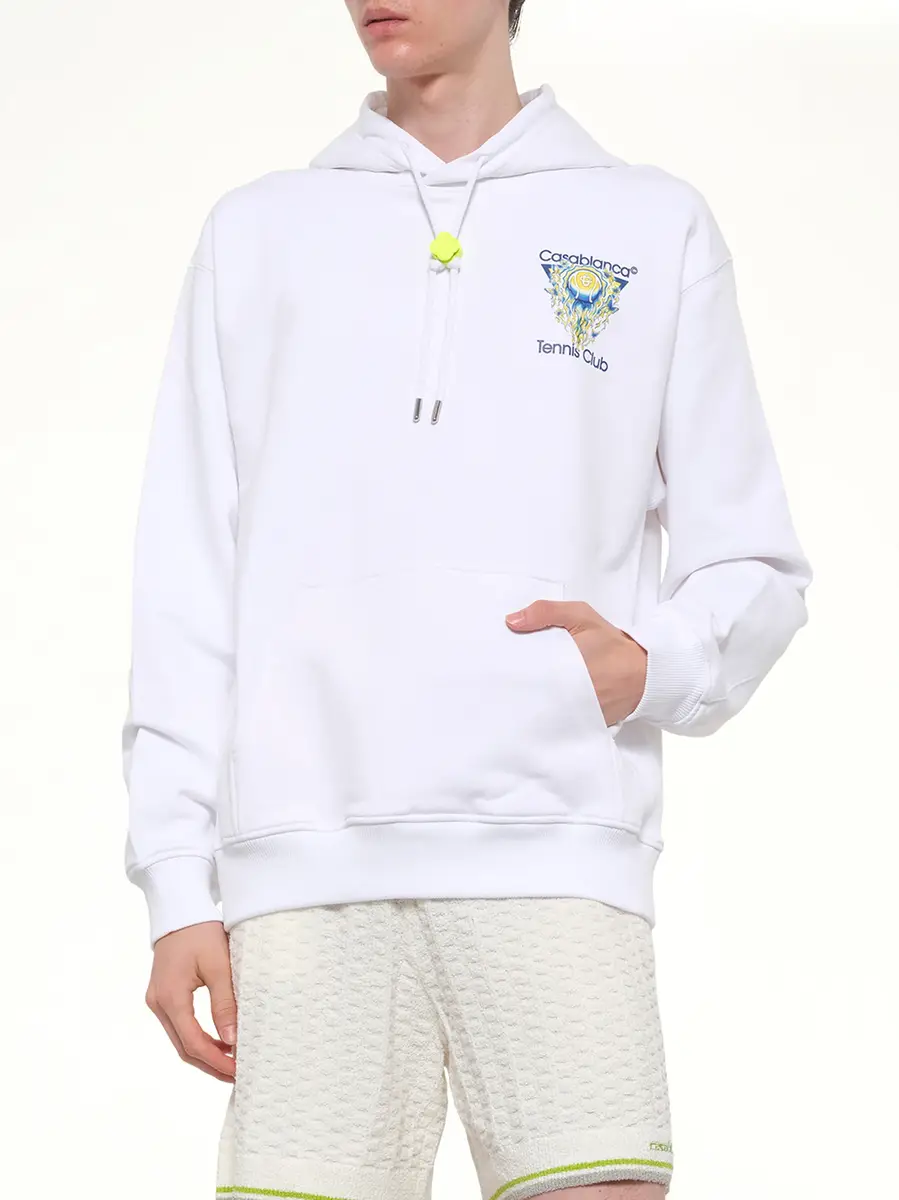 Casablanca Tennis Club Icon Hoodie in Off White | Thumbnail 6