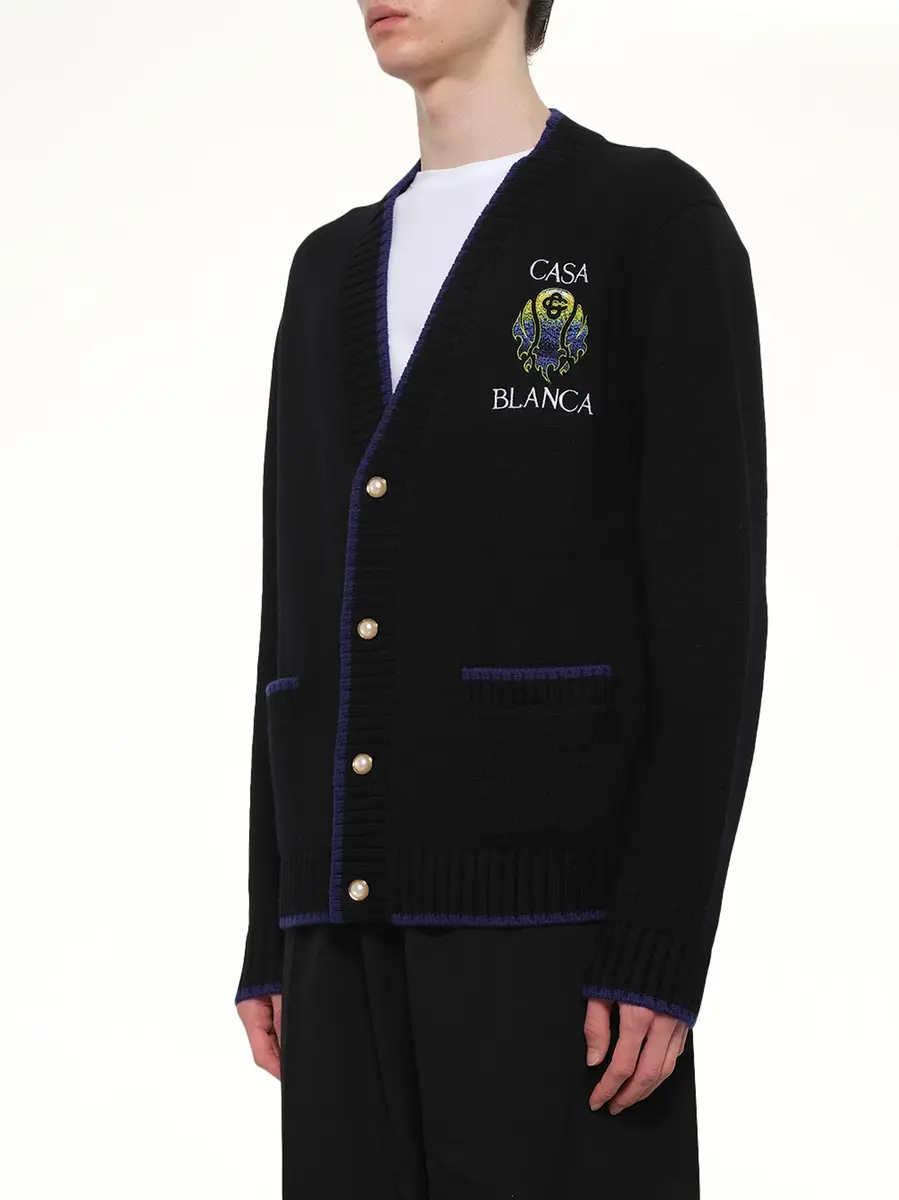 Casablanca Flaming Tennis Ball Cardigan | Thumbnail 3 Casablanca Flaming Tennis Ball Cardigan | Thumbnail 3