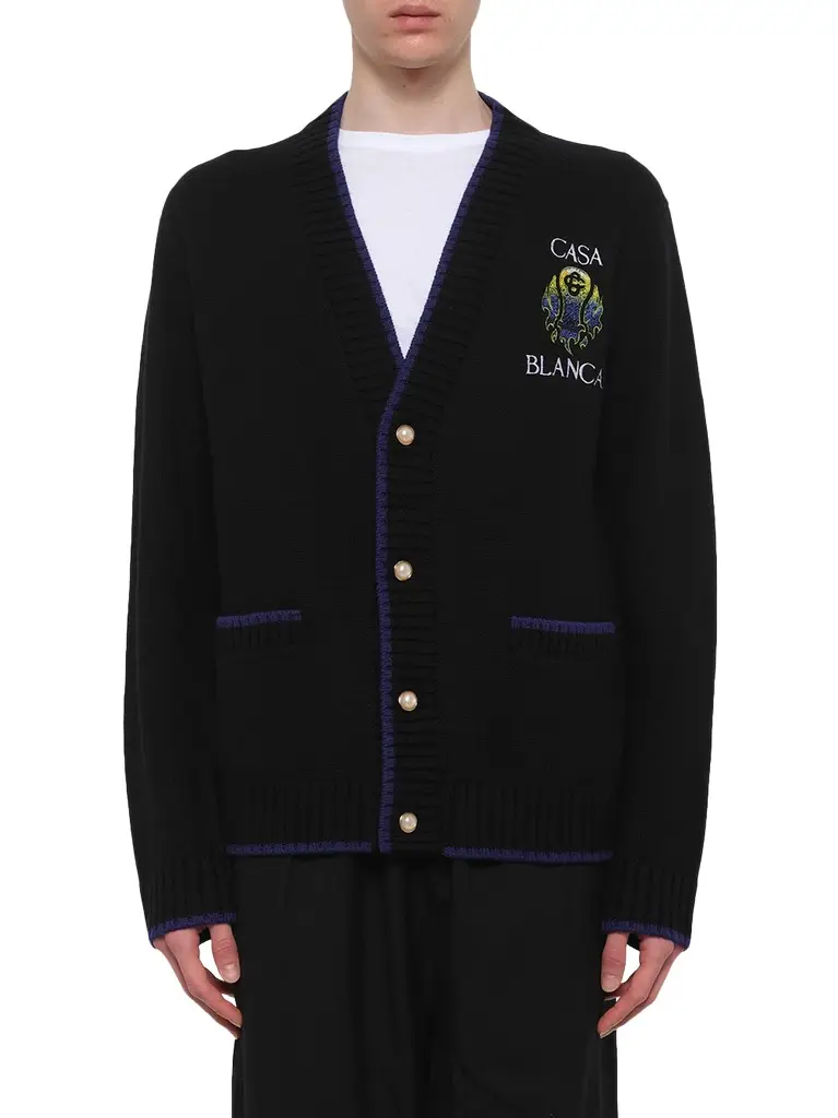 Casablanca Flaming Tennis Ball Cardigan