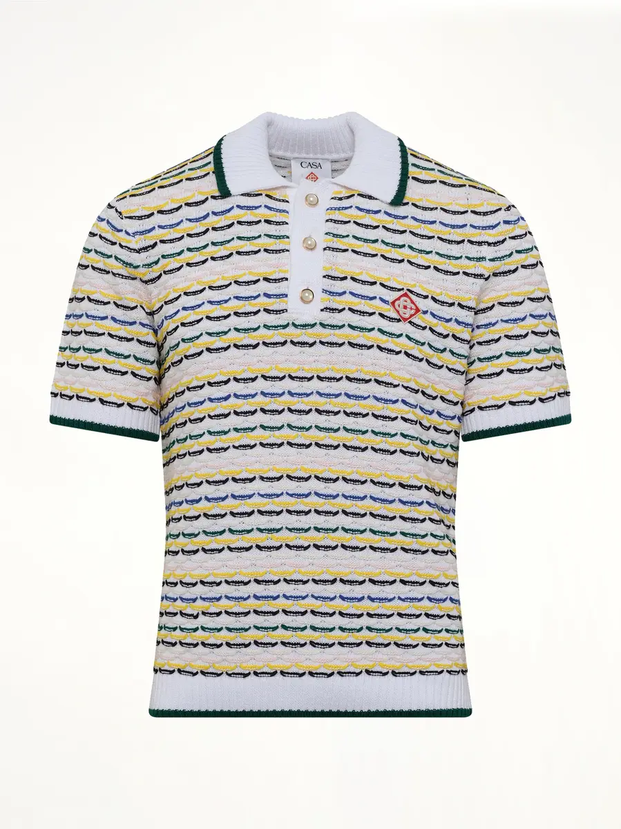 Casablanca Tuck Stitch Polo Shirt | Thumbnail 2 Casablanca Tuck Stitch Polo Shirt | Thumbnail 2